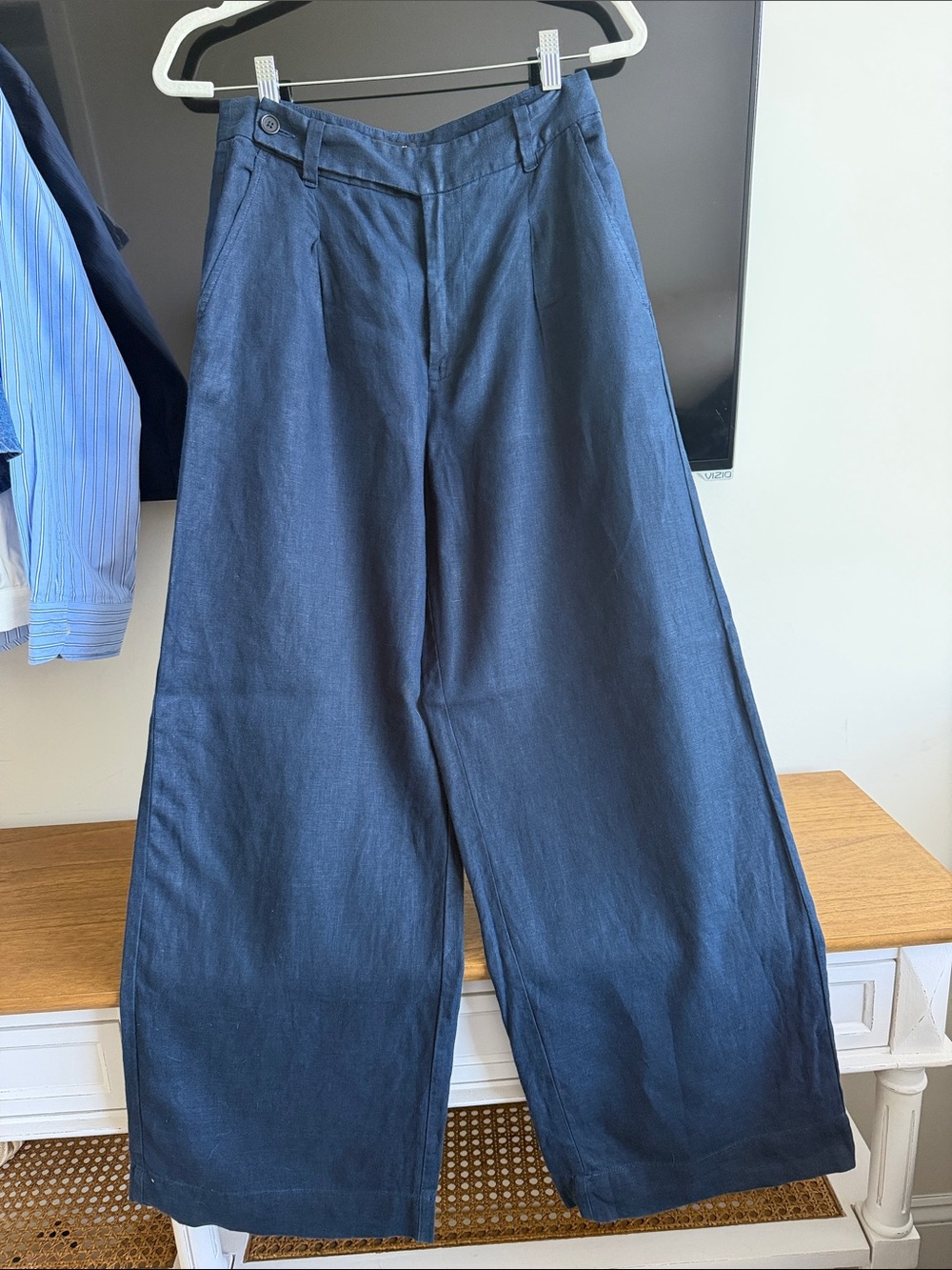 Madewell Wide Leg Navy Trousers